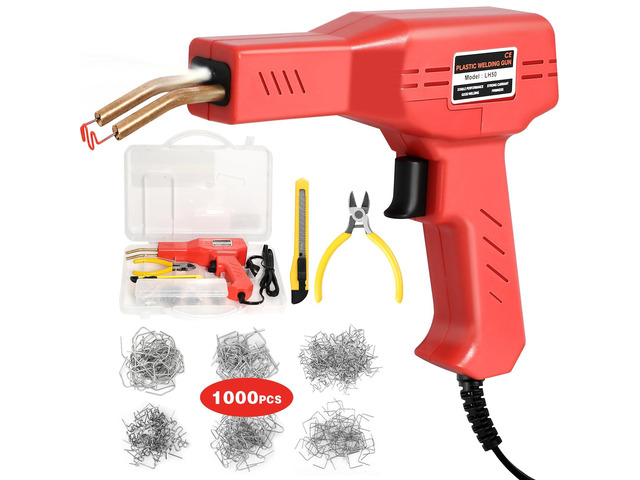 Upgraded Plastic Welder, 1000PCS Staples, Pure Copper Transformer, Rapid Heating, Plastic Welding Kit, Hot Stapler Kit, Plastic Welder Gun Kit, Car...