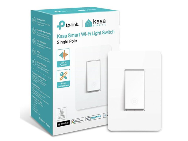 Matter Smart Light Switch, KS205, Single Pole, Need Neutral Wire Voice Control w/Siri, Alexa & Google Home, 2.4GHz Wi-Fi, UL Certified, Timer &...
