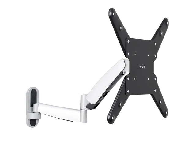 Counterbalance 26 to 55 inch TV Wall Mount, Height Adjustable Fully Articulating Pneumatic Spring Arm, Max 400x400mm VESA, Silver, MOUNT-VW04G