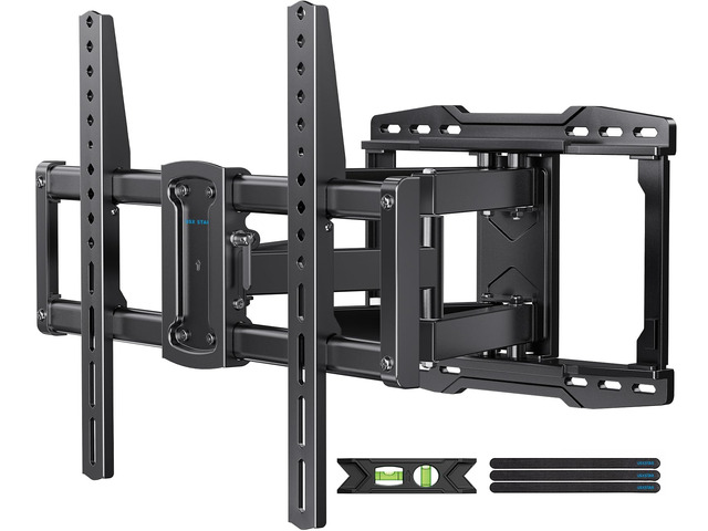 Full Motion TV Wall Mount Bracket for 65 70 75 85 86 90 inch TVs UL Listed for 37-90' TV, Hold 132lbs, Swivel +/-45°, Tilt +5/-15°, Level +/-4°,...