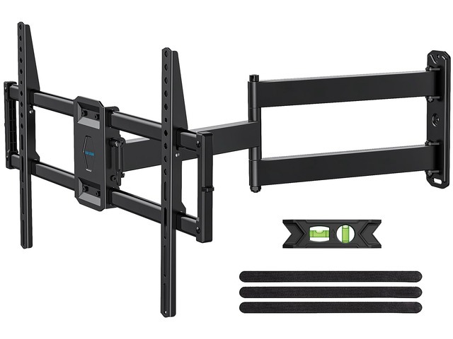 Corner TV Wall Mount Long Arm Full Motion for 55 65 70 75 inch TVs UL Listed, Fit 37-84' TV, Hold 100lbs, Swivel 180°, Tilt +5/-15°, Level +/-4°,...
