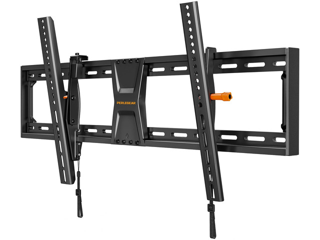 Tilting TV Wall Mount for 50-90 TVs with Leveling Adjustment 2.43 inch low profile for space saving and a clean look, security locks for secure TV...