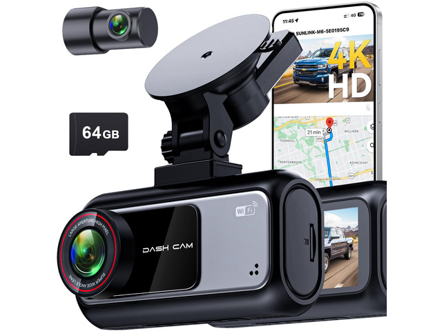 15-Min Easy to Install Dash Cam: Dual Camera with Night Vision for Truck 4K Front and 2K Rear Picture Clear Captures Pickup Trucks License Plates...