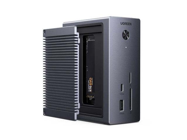 Revodok NVMe 10-in-1 Docking Station 4K@60Hz HDMI M.2 NVMe SSD Enclosure, 10Gbps USB-C/A, 100W PD Charging, Gigabit Ethernet, SD/TF for MacBook...