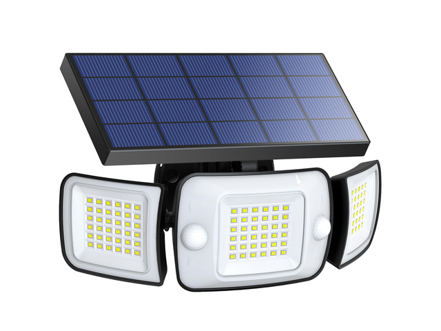 Solar Outdoor Lights, Motion Sensor with Dual Sensors Waterproof Solar Flood Lights 270°Wide Angle for Outside with 3 Modes