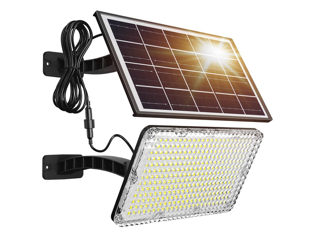1000 Lumens 299 LED Solar Lights Outdoor Bright Solar Dusk to Dawn Light, IP65 Waterproof Outdoor Solar Powered Security Flood Light for Wall Porch...