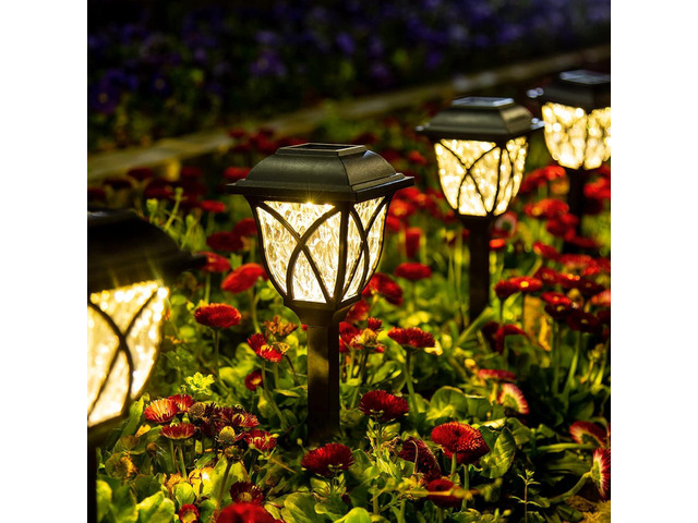 6 Pack Solar Lights Outdoor Waterproof, LED Solar Garden Lights Outdoor Decorations, Garden Decor for Yard, Patio, Landscape, Planter, Walkway...