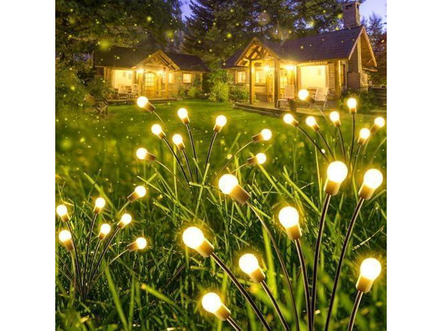6 Pack Solar Garden Lights Outdoor Waterproof Firefly Lights Warm White 2 Lighting Mode, Auto On/Off, Sway with Wind, Waterproof Solar lights...