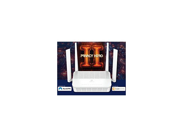 Privacy Hero 2 WiFi 6 VPN Router with 1 Year NordVPN + 1 Year Privacy Premium Included, Whole-Home VPN Protection, Streaming Relocation, Parental...