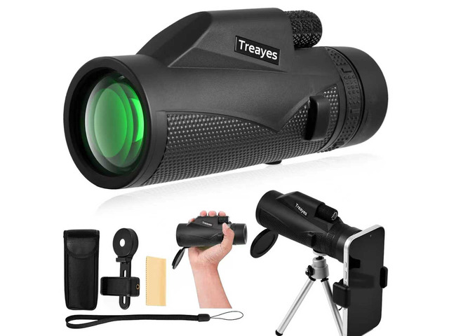 10x42 Monocular Telescope High Power HD, 330g Ultra-Lightweight & Portable, BAK4 Prism Metal Frame, with Phone Adapter Tripod for Bird Watching,...