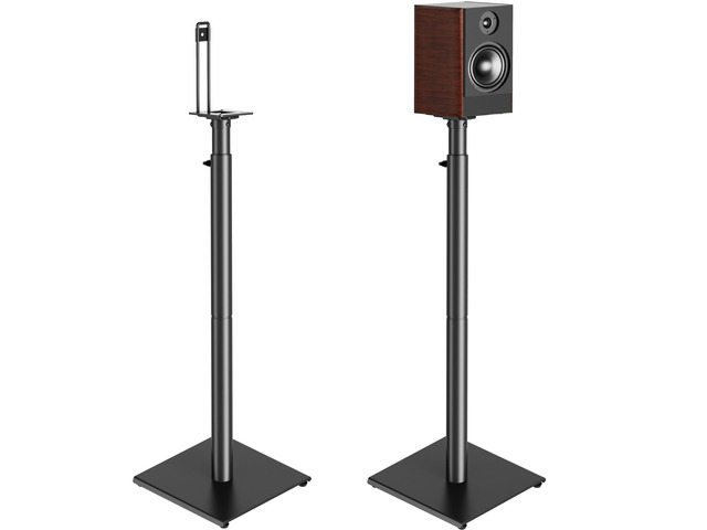 Bookshelf Speaker Stands Pair, Height Adjustable Extends 32-42 inch for Rear Surround Sound Speakers, Floor Satellite Speaker Stands for Vizio Bose...