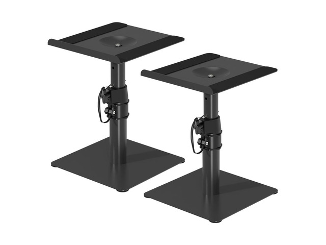 Free-Standing Speaker Stand Desktop Set, 9.6 x 8.8 inch Trays, Height Adjustment and Tilt, Universal Audio Holders for Computer and Bookshelf...