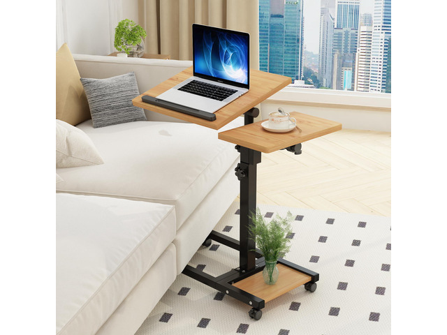 Mobile Adjustable Height Laptop Stand PC Computer Portable Notebook Swivel Laptop Desk Rolling Table Desk Cart Tiltable with Wheels Casters& Mouse...