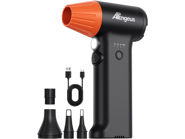 Compressed Air Duster, Stepless Speed Electric Air Duster with Storage Case, Cordless Air Duster with LED Replace Canned Air, 6 Accessories Air...