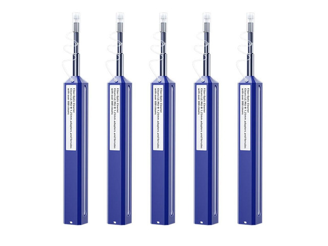 Fiber Optic Cleaner,5PCS Fiber Optic Cleaning Pen 1.25mm Ferrules LC/MU FTTH Connector Cleaning Tools with 800+ Times