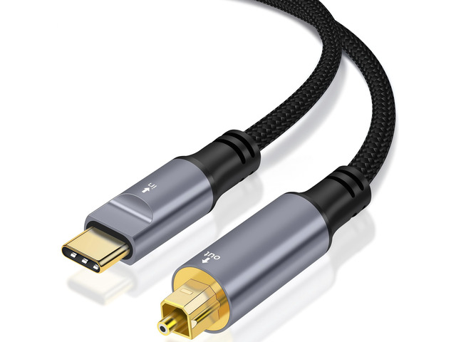 USB C to Toslink Optical Audio Cable, Unidirectional USB C to SPDIF Port Male Digital Optic Stereo Audio Cord for Smartphone, Tablet, Laptop,...