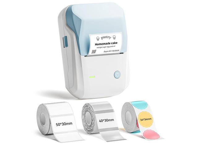 B1 Label Maker Machine with 3 Tapes, 2Inch Thermal Label Printer Portable, Bluetooth, Multiple Templates App, for Home, School, Office, Small...