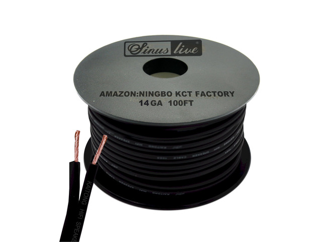 14AWG Gauge Speaker Cable Speaker Wire Black 50FT 100FT (100FT), Elastic PVC, Great Use for Car Speakers Stereos, Home Theater Speakers, Surround...