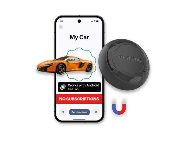 GPS Tracker for Vehicles - Magnetic Car GPS Tracker, No Subscription, Works with Google Find Hub (Find My Device), Anti-Theft Real-Time Tracker,...