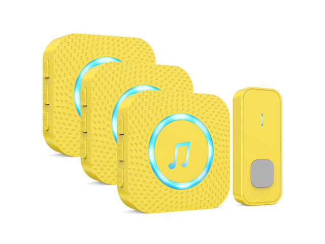 Wireless Doorbell with 1 Button 3 Receivers,Door Bell,1300FT/400M Ultra-Long Range,55 Chimes 5 Volume,IP55 Waterproof,110 db Extra Loud with...