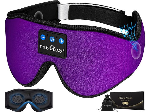 3D Sleep Headphones Bluetooth 5.4 Sleep Mask with HD Speakers Soft Velvet Cotton Fabric, Blackout Design, Side Sleeper Comfort, Washable Style, 14...