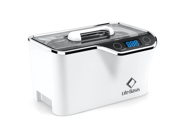 Professional Ultrasonic Jewelry Cleaner 600ml (20 oz), White 45kHz Ultrasonic Cleaner with 5 Digital Timers and Watch Holder for Jewelry,...