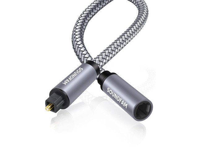 Optical Extension Cable 6ft/2M, Toslink Optical Cable Male to Female Hi-Fi Sound Fiber Digital Extension Adapter for Home Theater, Sound Bar,...
