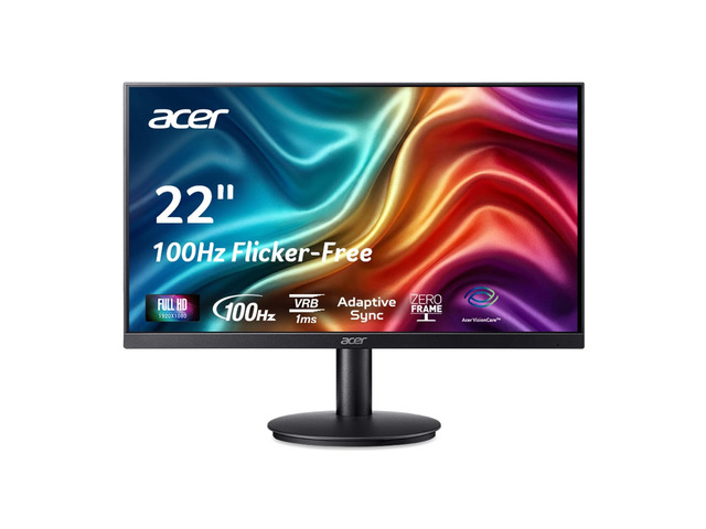21.5in FHD 1920x1080 100Hz Office Monitor KB220Q H2bi 1ms, AdaptiveSync (FreeSync Compatible), sRGB 99%, HDMI, VGA, VESA Mountable, Bluelight...