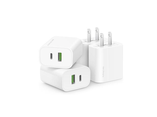 4 Pack USB C Charger Block,20W USB-C & USB-A Port Chargerfor i Phone 17/16/15/14/13/12/11/X/8, i Pad and More