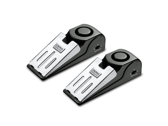 Door Stop Alarm with 120DB Siren Door Stop for Home & Travel (Black) (Pack of 2)