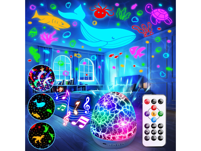 Ocean Baby Night Light Projector Sensory Toys for 1,2,3,4,5 year old Boys 31 Colors Kids Toys 15 White Noise Sound machine for Sleep Toddlers Kids...