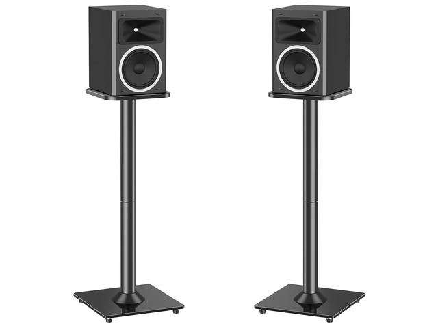 Universal Speaker Stands Pair for Surround Sound Home Theater, 31' Height Floor Speaker Stands Max 22LBS, Bookshelf Studio Satellite Speakers Fit...