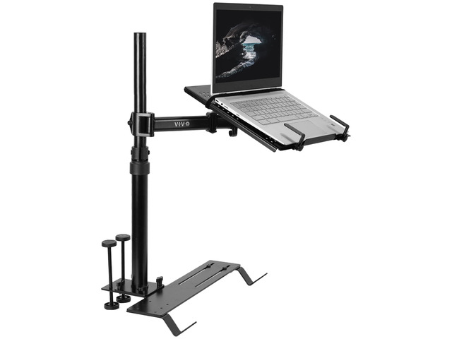 Black Adjustable Single Laptop Car Mount, MOUNT-CAR01 Notebook Tablet Stand for Cars, Trucks, Vans, and SUVs, Full Extension, Articulation & Height...