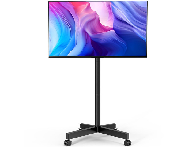 Mobile TV Cart Rolling TV Stand for 23-65 Inch LCD LED OLED 4K Smart TVs up to 110lbs, Height Adjustable Portable AV Cart with Wheels and Tilt...
