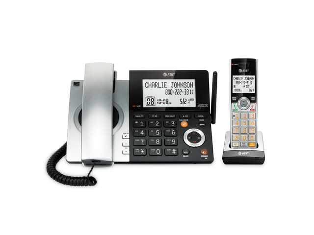 CL84107 DECT 6.0 Expandable Corded/Cordless Phone with Smart Call Blocker, Black/Silver with 1 Handset