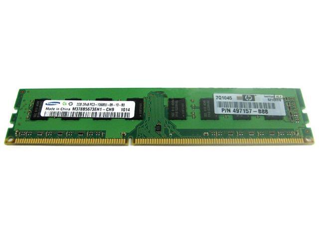 HP 497157-B88 2Gb 1 X 2Gb 1333Mhz Pc310600 Cl9 Nonecc Unbuffered Ddr3 Sdram 240Pin Dimm Genuine