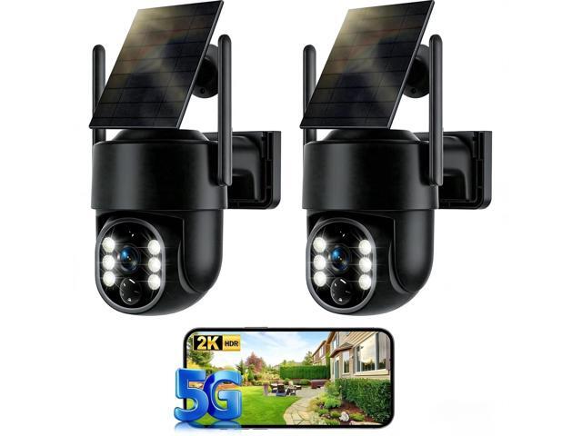 Solar Security Cameras Wireless Outdoor, 5G & 2.4GHz Cameras for Home Security, 2K Solar Outdoor Camera, Color Night Vision, AI Human Detection,...