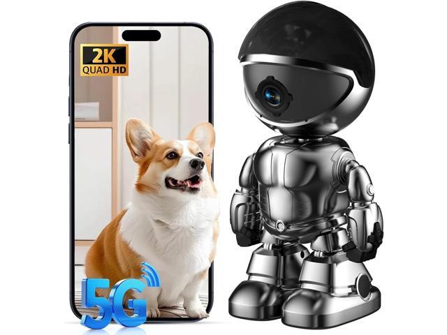 Indoor Camera 2K 5G/2.4Ghz WiFi Home Security, Baby/Pet/Robot Camera with Phone App Motion Detection, Color Night Vision, Siren Alarm, Two-Way...