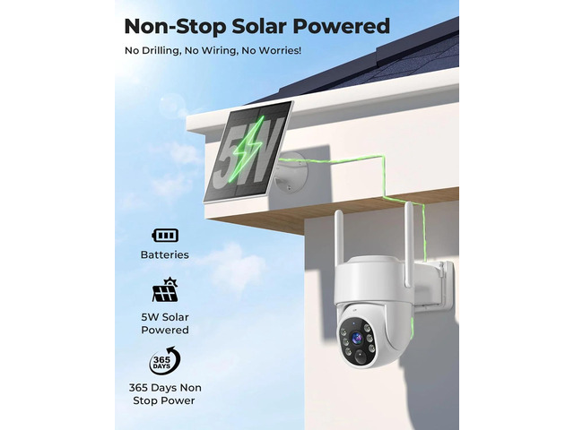 Security Cameras Wireless Outdoor WiFi, 5G & 2.4G Cameras for Home Security, No Subscription needed, 2 Cam-Kit surveillance camera system,4MP Solar...