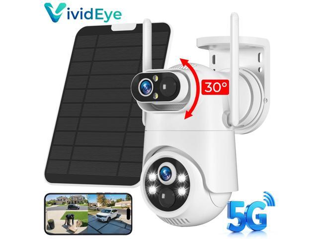 picturesky 4K Dual-Lens Solar Security Camera, 360° PTZ Surveillance security Cameras Wireless Wifi Outdoor, IP65 Waterproof PIR Detection, Full...