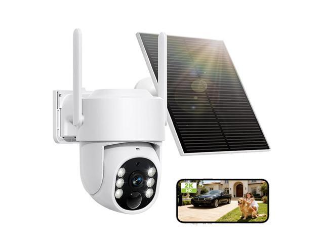 picturesky 4MP Solar WiFi PTZ Security Camera Outdoor, IP65, 2-Way Audio, PIR Human Detection, Color Night Vision