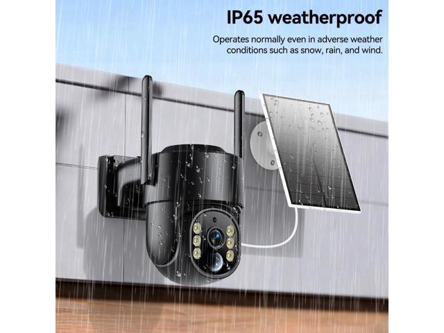 picturesky 4K Dual-Lens Solar Security Camera, 360° PTZ Surveillance security Cameras Wireless Wifi Outdoor, IP65 Waterproof PIR Detection, Full...