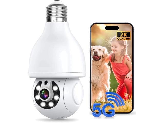 Picturesky 2K Light Bulb Security Camera, 5G & 2.4G WiFi Security Cameras Wireless Outdoor Indoor, 360° Bulb Cameras for Home Security, Motion...