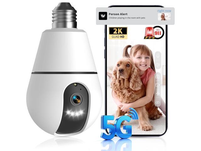 Picturesky VividEye 2K Light Bulb Security Camera,5G/2.4GHz WiFi Security Cameras Wireless Outdoor Indoor,Bulb Cameras for Home Security,AI Smart...