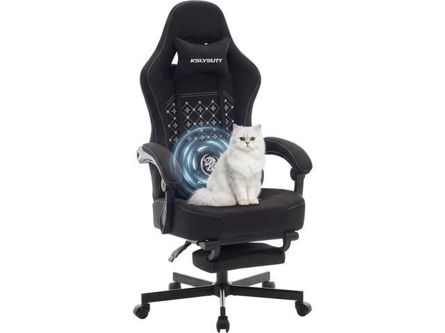 Gaming Chair Breathable Fabric with Pocket Spring Cushion, Wide and High Ergonomic Office Chair with Headrest, Computer Gaming Chair with Footrest...