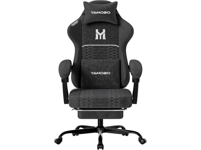 Gaming Chair with Footrest, Ergonomic Video Game Chair with Adjustable Lumbar and Headrest Massage Support, High Back Recliner Comfortable for...