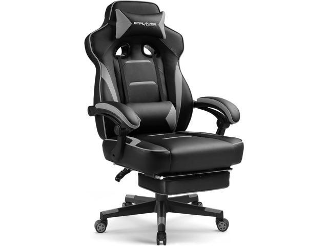 Gaming Chair for Adults, Big and Tall 350LBS Heavy Duty Office Chair, Ergonomic High Back Lumbar Support and Recliner for Back Pain Relief, Sky Gray
