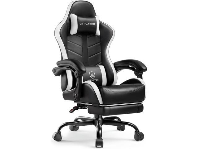 Gaming Chair for Adults, Ergonomic Computer Gaming Chair with Footrest, Height Adjustable, 90-155Â° Recline & Removable Headrest Lumbar Support,...