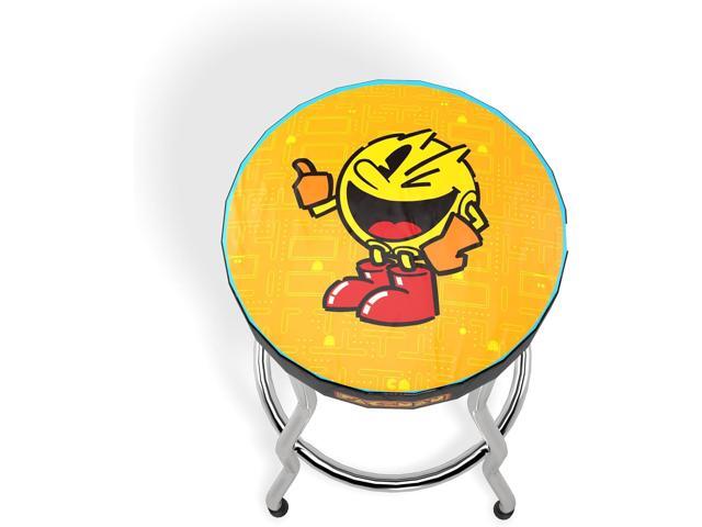 Officially Licensed Adjustable Stool with Chrome-Plated Steel Frame and High-Density Foam Padding for Supreme Gaming Comfort (Pac-Man)