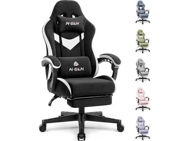GAMING Video Gaming Chair Office Computer Desk Use Ergonomic Reclining Backrest Adjustable Armrests Lumbar Support Footrest High Density Foam...